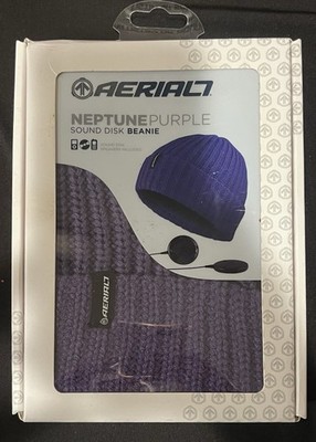 Aerial 7 Sound Disk Beanie in Neptune Purple with built-in speakers.  