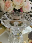 Vintage WATERFORD Crystal Emily Pattern Pedestal Footed Dish Bowl Candy Compote