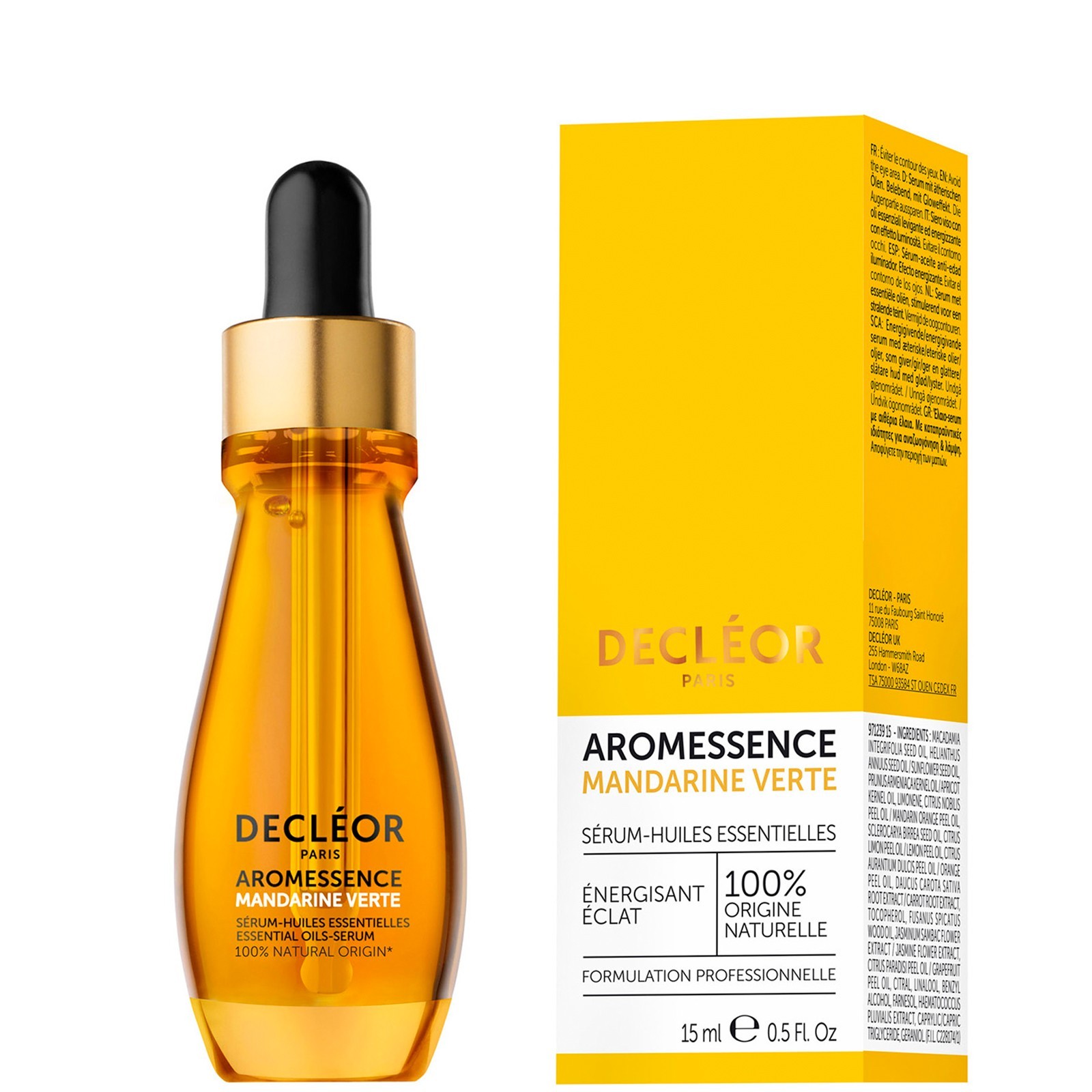 Sérum-huiles Mandarine verte Aromessence 15 ml pour un rituel éclat matin