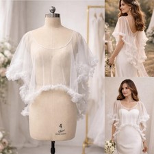 Ruffles Edge Bridal Gowns Bolero Topper Jacket for Bride Lace Top Wedding Dress