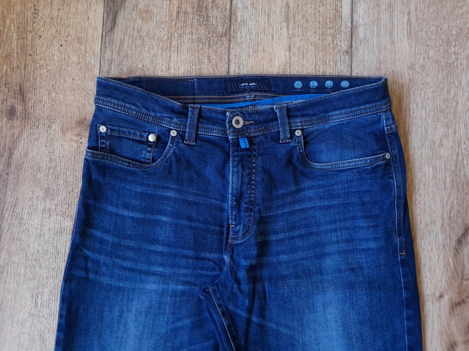 Jean Droit Pierre Cardin Délavé Bleu - Taille Haute W34 42 Pour Homme, Occasion Très Bon état