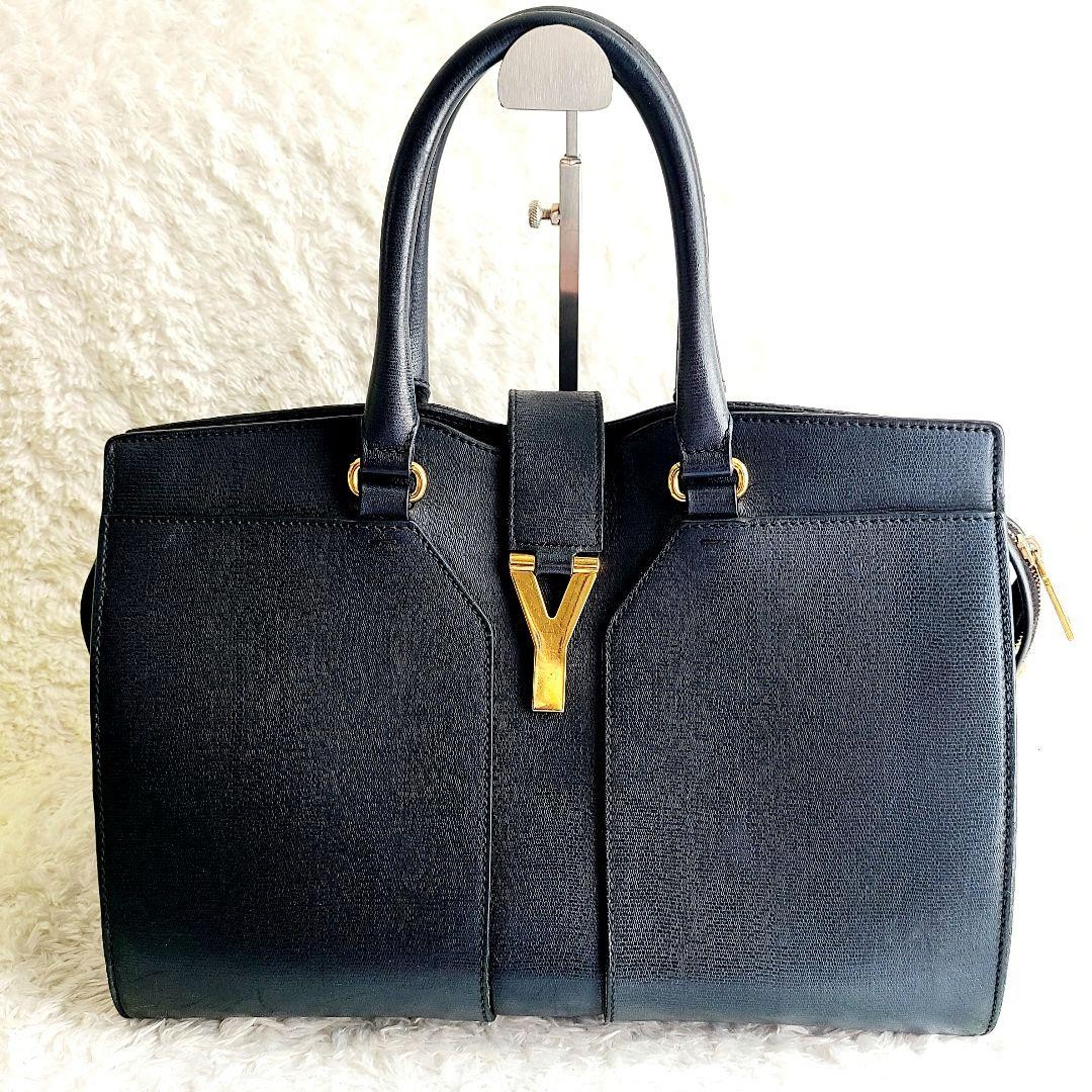 Borsa a mano Yves Saint Laurent Cabas Chic Y Line nera originale dal Giappone RA