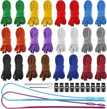 24pcs 12colors Flat Drawstring Cord , Clothing Hoodie Drawstring with Three D...