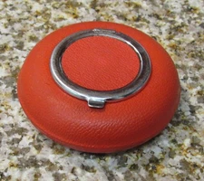 Vintage Red Portable Purse Pocket Travel Ashtray Hinged Leather Pursette