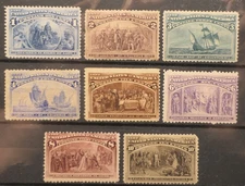 Scott #230-237, Mint Mixed Backs