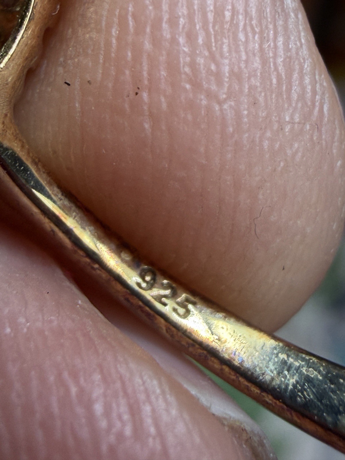 Sterling Silver Ring Green Oval Statement Size 9 … - image 2