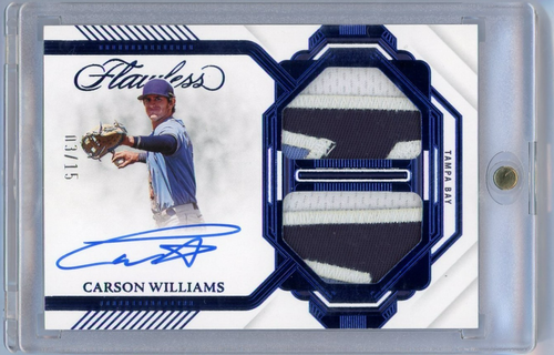 2023 Panini Flawless Carson Williams Prospect Patch AUTO /15 RAYS