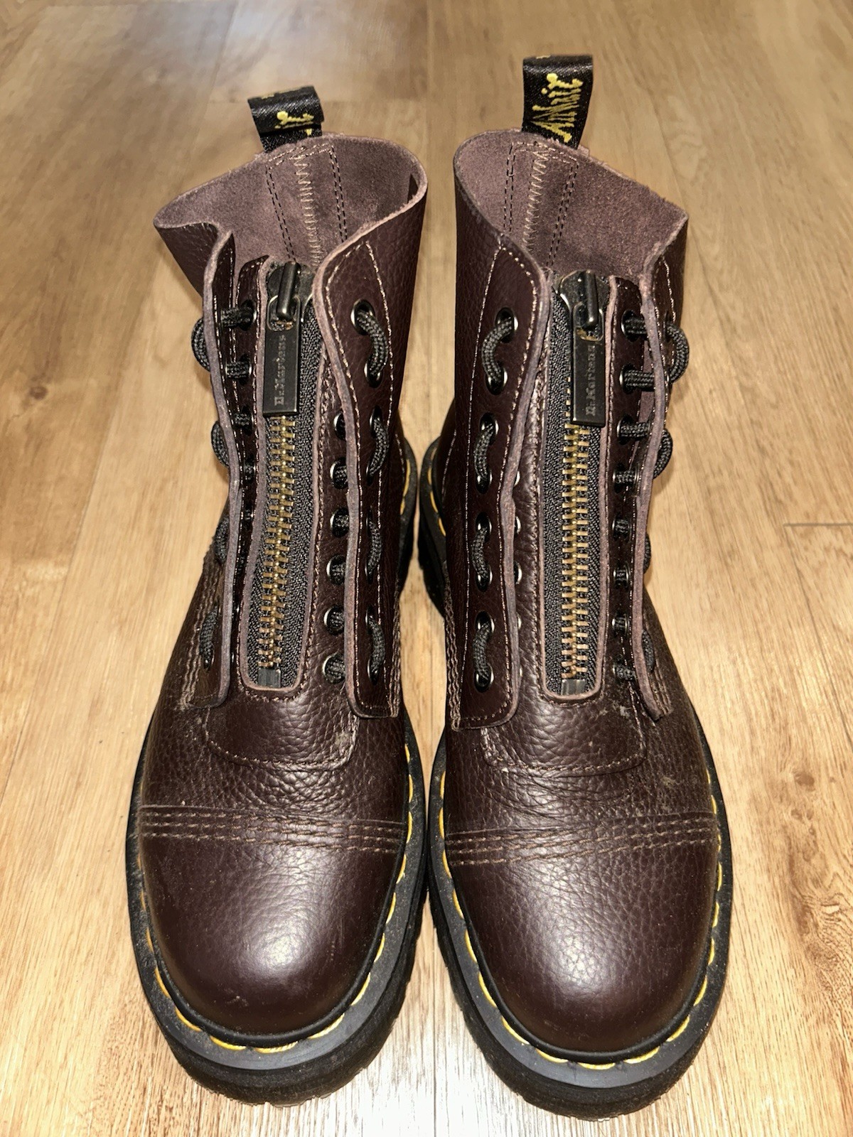 Doc Marten's Maroon Sinclair Zip Lace-Up Boots Women's US 8 image 3