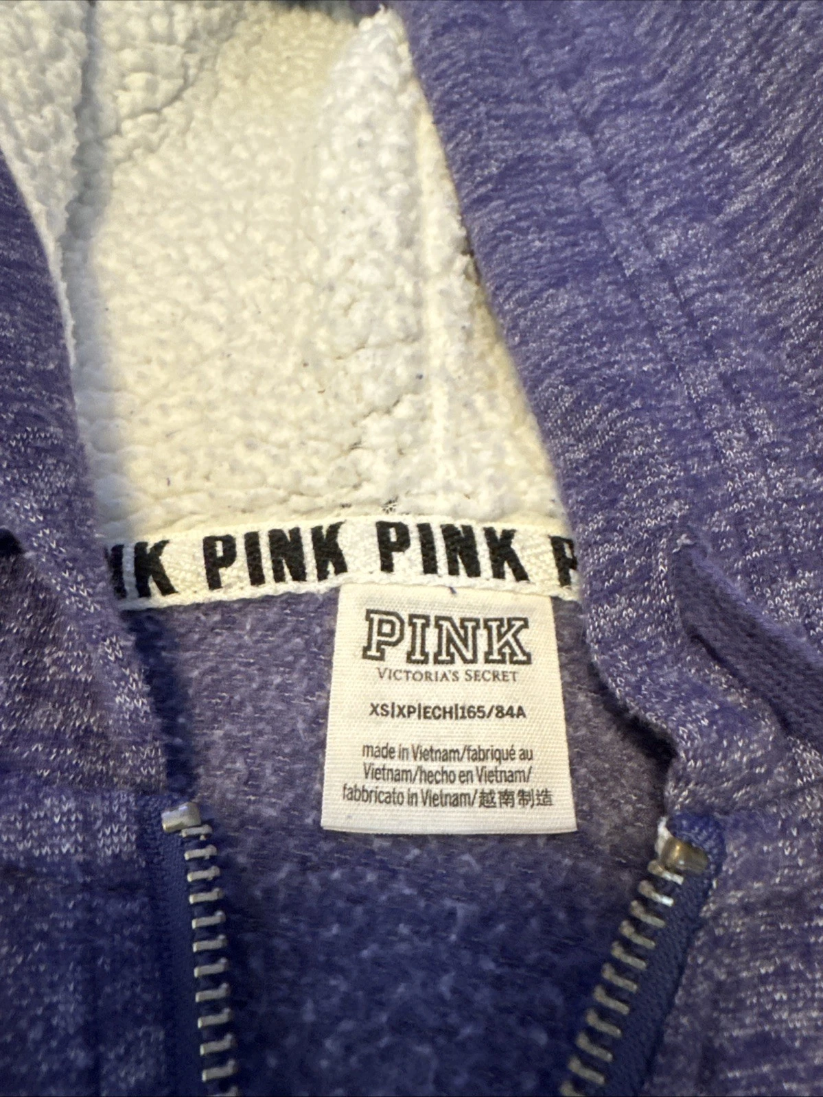 UNDERCOVER Felpa con cappuccio e zip rosa Victorias Secret viola XS 165 84A