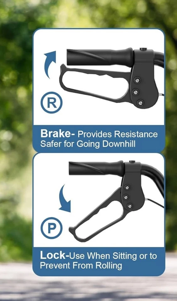 Andador Andador Plegable con Asiento, Ruedas de 8", Capacidad 350 lb, Ajustable, Rojo Foto 4 de 4