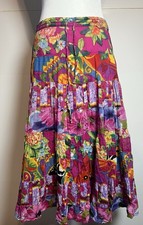 Vintage Spirited Wear Patchwork Floral Maxi Skirt Boho Cotton Festival M