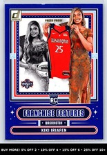 2025 Panini Franchise Features Kiki Iriafen RC #18 Press Proof Blue Mystics