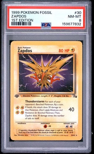 Zapdos (1st Edition) graded PSA 8 for sale on eBay