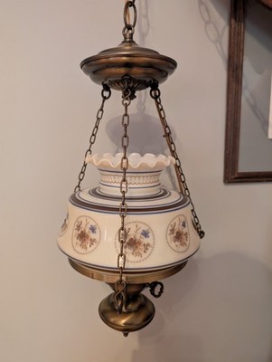 Vintage Quoizel  Hanging Swag Chandelier  13+ Feet Abigail Adam Blue