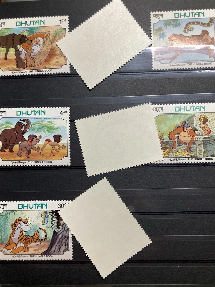 64. Estampillas postales de Bután, 1982, libro de la selva de Disney, MNH Foto 2 de 2