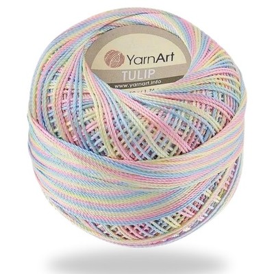 Yarn Art Tulip Microfiber Thread Size 10 50g Skein Variegated Pastels