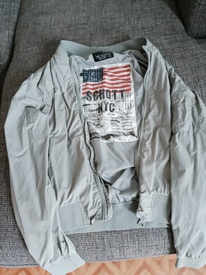 Bomberjacke Schott N.Y.C. Hellgrau - Aviator Style / Flight Jacket