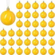 36 Pcs Christmas Ball Ornament 2.4 Inch Plastic Eggs Hanging Glossy Tree Pend...