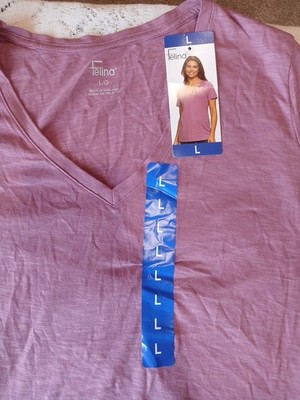 NWT Felina Mellow Mauve Size Large V-neck Tshirt
