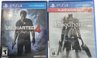 PS4 2 Game Lot - Bloodborne and Uncharted 4 A Thief's End