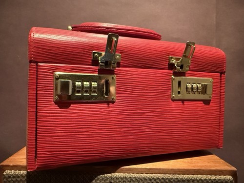 Scully & Scully Italian Wave Leather Jewelry Box, Red Excellent Condition Nice! - Picture 18 of 24