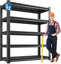 72 H Garage Shelving Heavy Duty 3000 LBS 5 Ti...