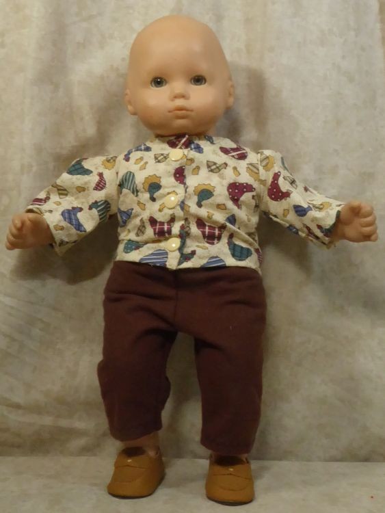 Doll Clothes Baby Made2Fit American Girl Boy 15" Brown Pants