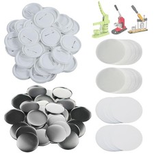 58mm Blank Pin Back Buttons - 200 Sets Badge Making Supplies