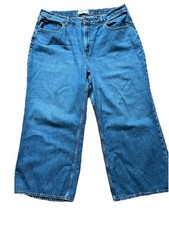 Abercrombie Fitch The Wide Leg High Rise Curve Love Jeans Medium Wash Size 34/18