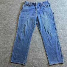 Dickies Carpenter Jeans Mens Size 36x32 Blue Cotton Relaxed Fit Workwear Utility