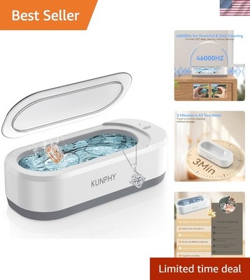 One-Touch 12oz Ultrasonic Jewelry Cleaner - Low Noise, Deep Cleaning Solution