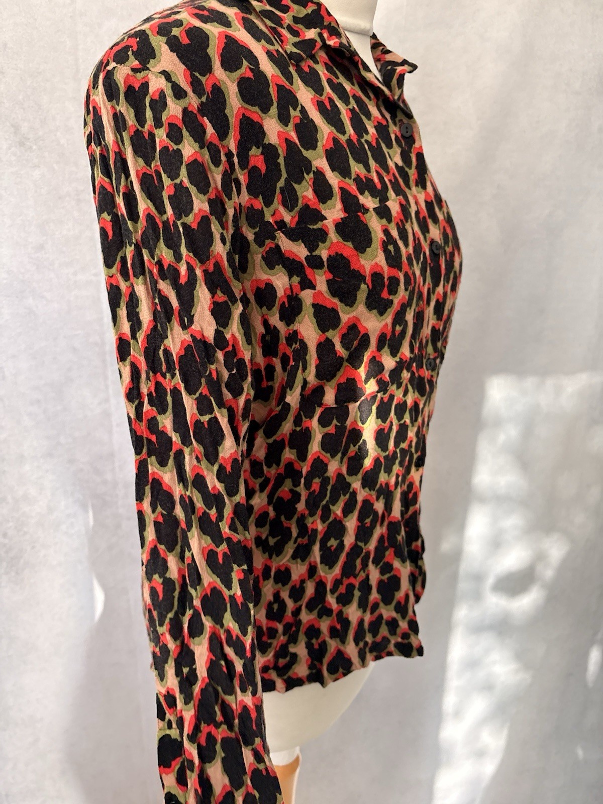 Samsoe Samsoe Red Mix Leopard Pattern Size M Long… - image 2