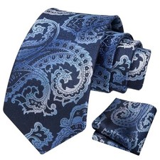 Extra Long Ties for Men Classic Floral Tie XL,63 inches length C19-navy Blue