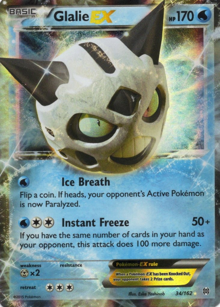 34/162 Pokemon Glalie EX Holo MP