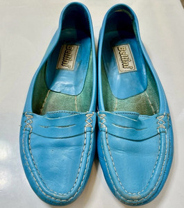 Heavily used Bellini penny Mocs worn to work & at college to class