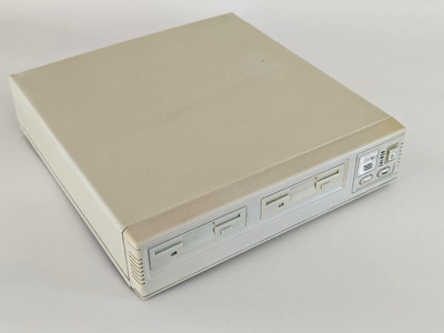Seltenes PC-Slim-Gehäuse 32x33x8 AT für 386, 486 + Netzteil + Riser-Karte