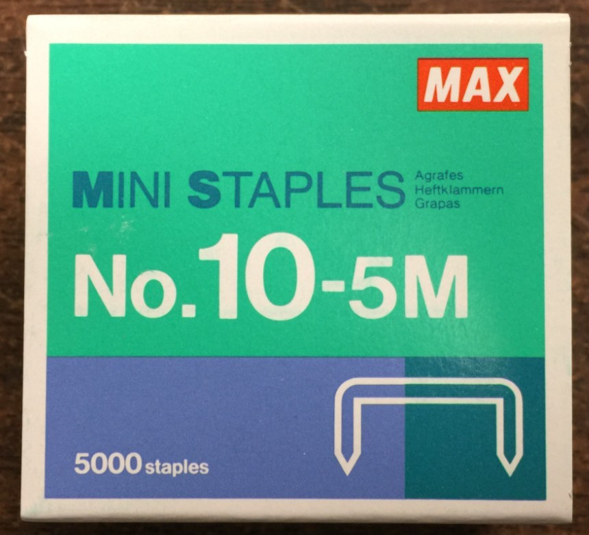 1 - 5000 Count Box of Max No 10-5M Staples for HD-10FL Mini Stapler