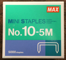 1 - 5000 Count Box of Max No 10-5M Staples for HD-10FL Mini Stapler