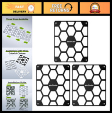 140mm PC Fan Guard - Aluminum Dust Filter Cover, Protective Grill, 3 Pack, Black