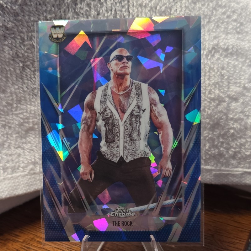 topps chrome sapphire blue wwe wrestling 2026 The Rock (Dwayne Johnson) card #1