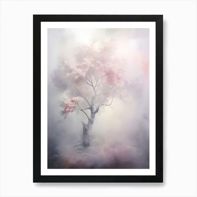 Tree In The Fog Art Print Framed Wall Art Poster Canvas Print Picture