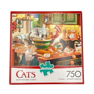 Buffalo Games CATS Kitten Kitchen Capers 750 Piece Jigsaw Puzzle *COMPLETE*