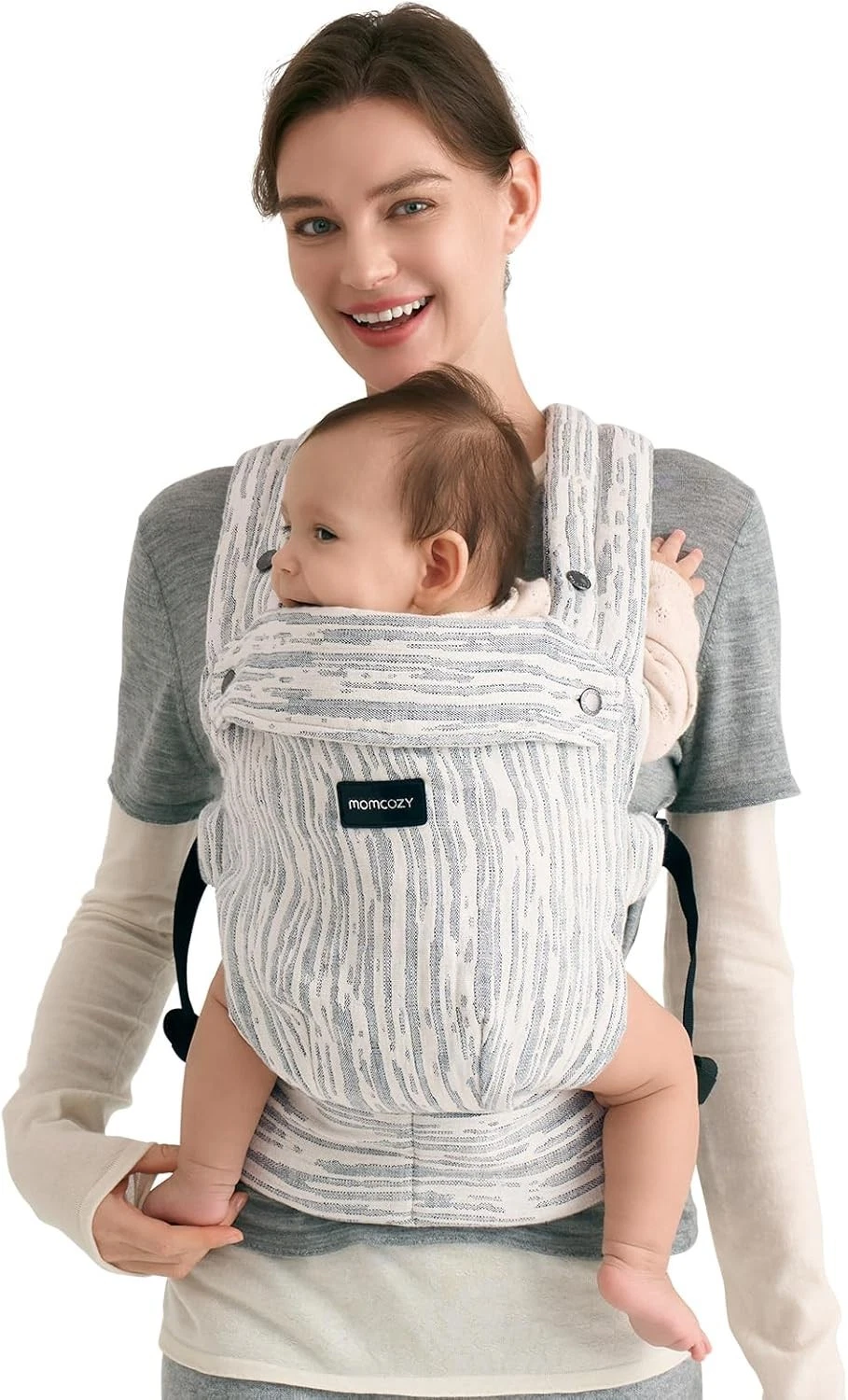 Momcozy Heritage Baby Carrier, Jacquard Woven, Durable, Stylish, Comfort - Beige