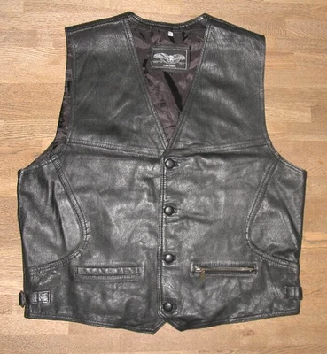 Herren- LEDERWESTE / Weste / Gilet in schwarz aus Nappaleder XL ca. Gr. 54 - Bild 1 von 2