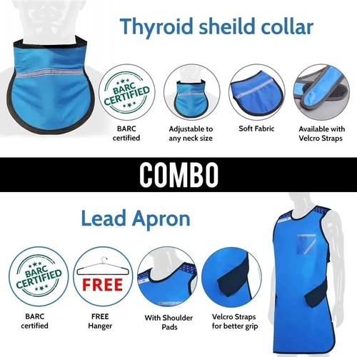 Dental X Ray Protective Apron Lead Vest Cover Shield Rubber with Thyroid Collar - Picture 2 of 2