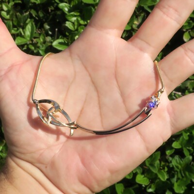 Matthew C Hoffman 14k White and Yellow Gold Sapphire and Diamond Necklace 16 ''