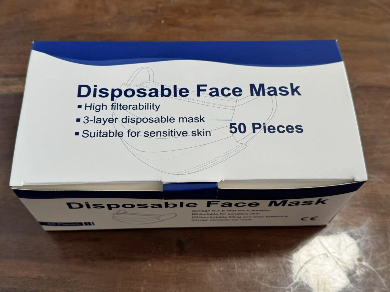 A Box of 5000 pieces Blue Disposable Face Mask 3 Ply non surgical