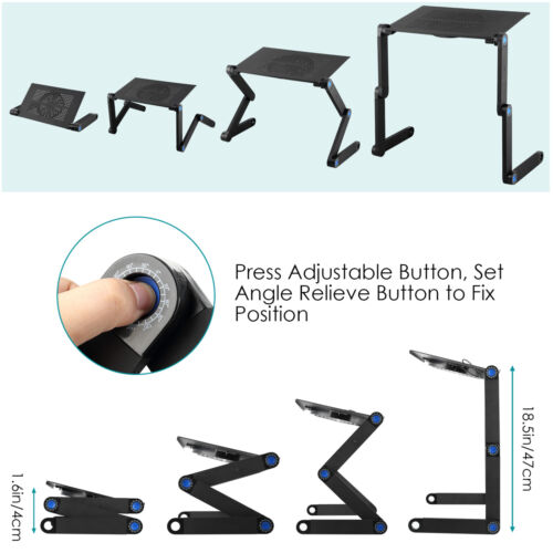 Adjustable Laptop Stand Ergonomic Laptop Holder USB Cooling Fan Touch Portable - Picture 6 of 48