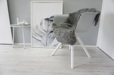 Genuine Swedish Gotland Sheepskin Rug - Curly Silver Grey Ash Wool - SG 167 us