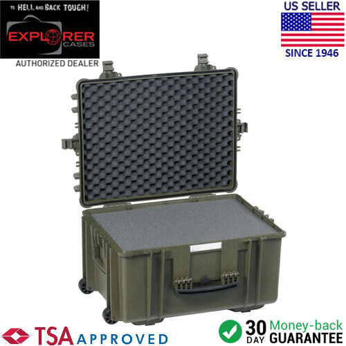 Explorer Cases 5833 Hard Case MIL Green with Pelican 1620 Foam & Wheels - Picture 1 of 8